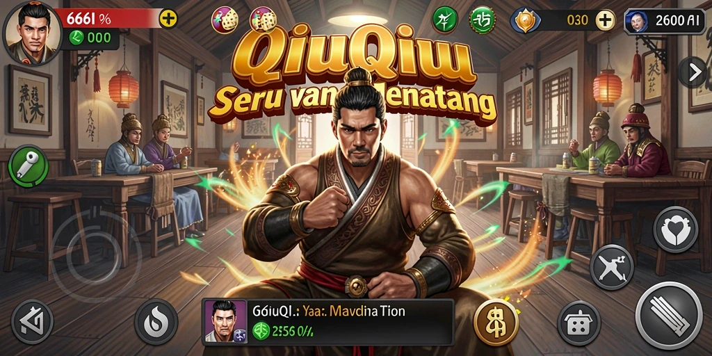 Tampilan gameplay QiuQiu yang menegangkan di 666I.