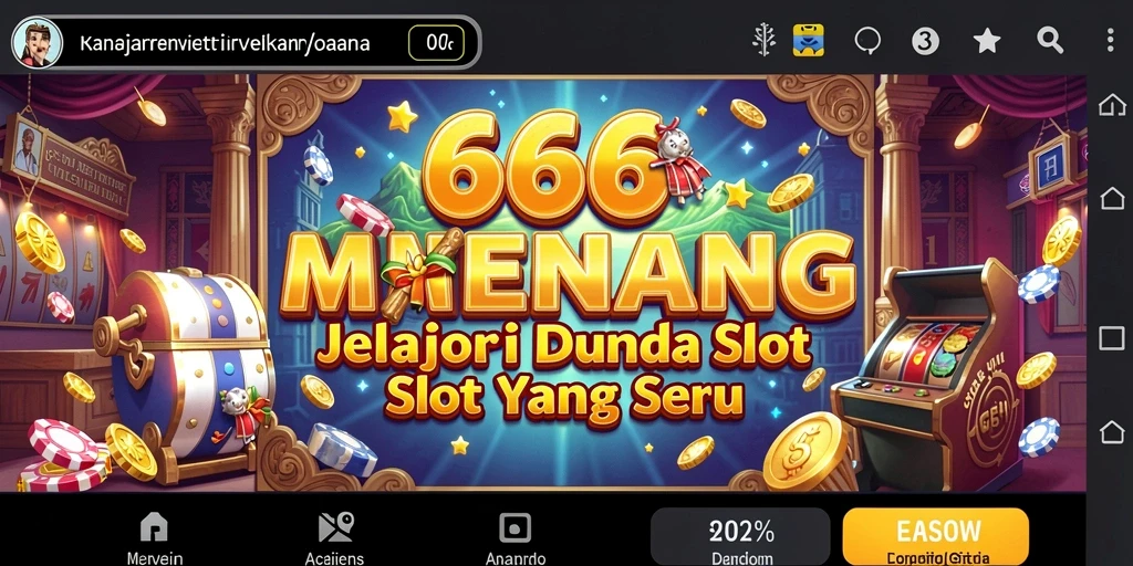 Gameplay seru 666MENANG dengan berbagai mesin slot.