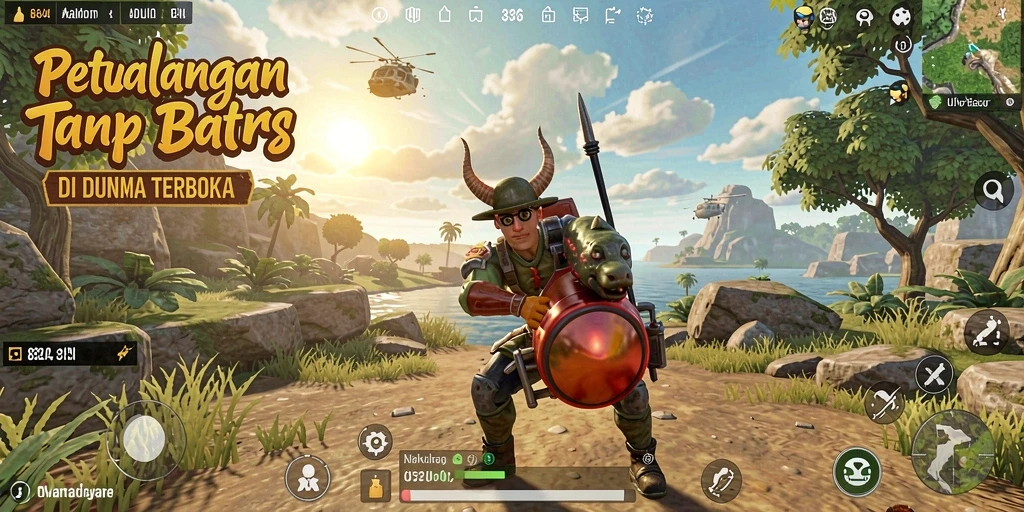 Tangkapan layar gameplay Open World menampilkan eksplorasi dunia yang luas.