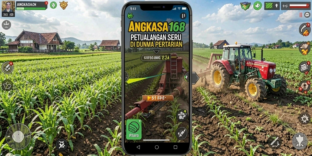 Tampilan gameplay seru di ANGKASA168 saat bercocok tanam.
