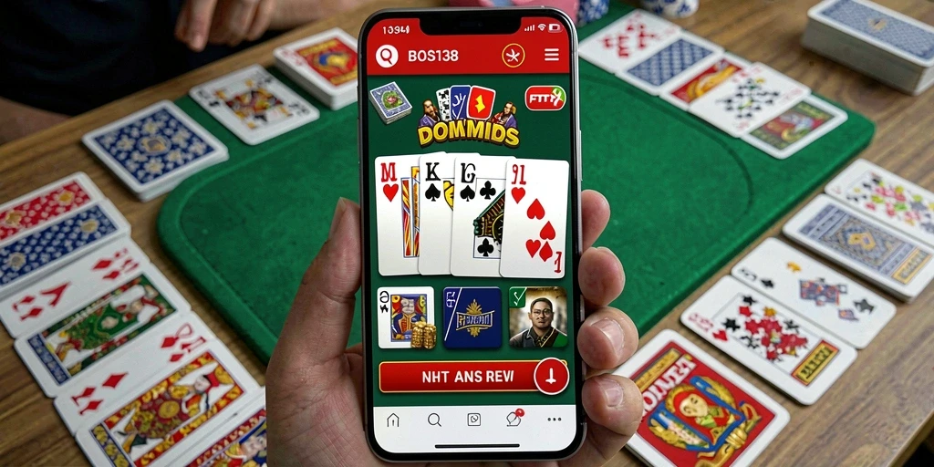 Tampilan gameplay seru dalam permainan domino BOS138.