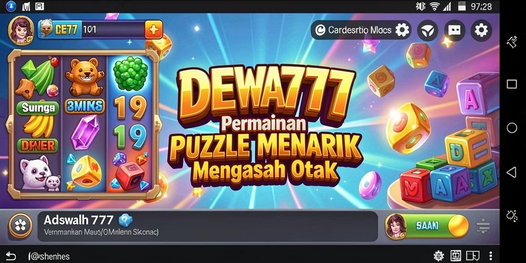 Tampilan gameplay <strong>DEWA777</strong> yang menarik dengan berbagai puzzle menantang.