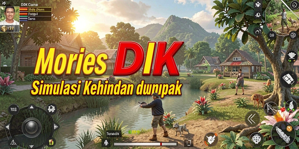 Tampilan gameplay DKK dengan interaksi karakter yang menarik.