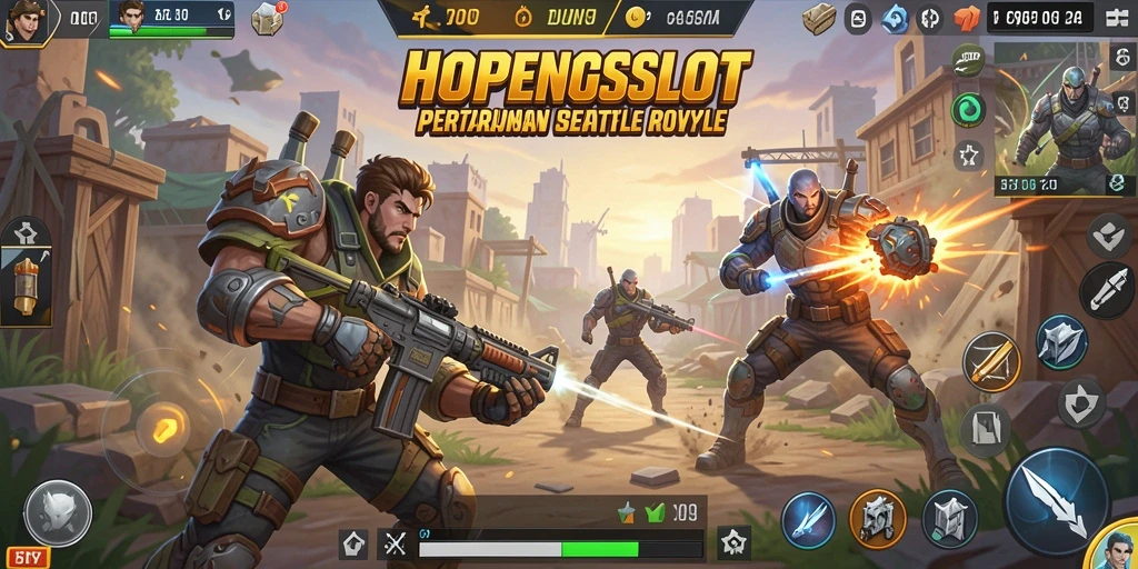 Tampilan gameplay HOPENGSLOT yang seru dan mendebarkan dalam mode Battle Royale.