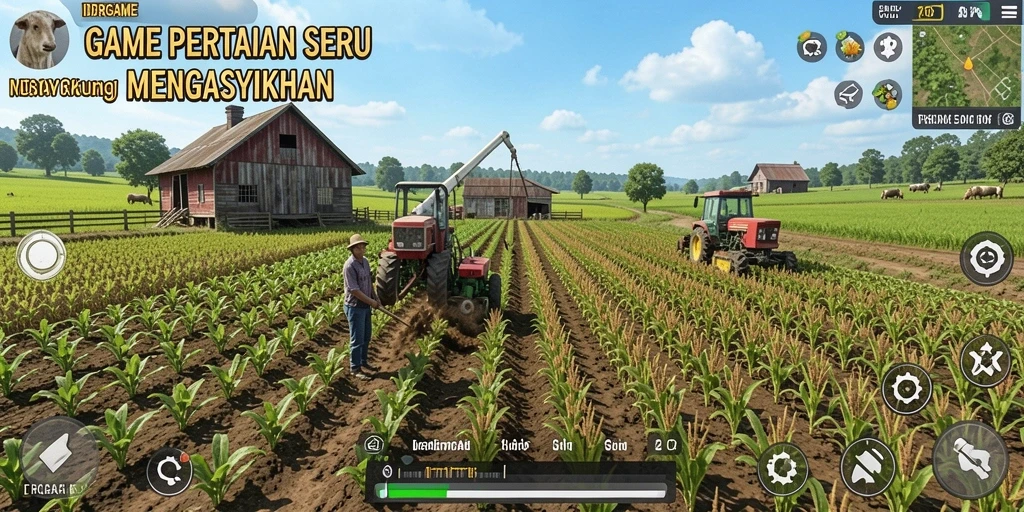 Tampilan gameplay seru di IDRGAME dengan aktivitas bertani yang menyenangkan.