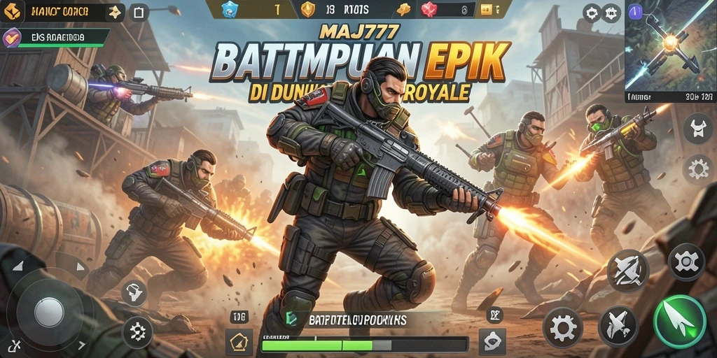 Tampilan gameplay seru dalam pertempuran Battle Royale.