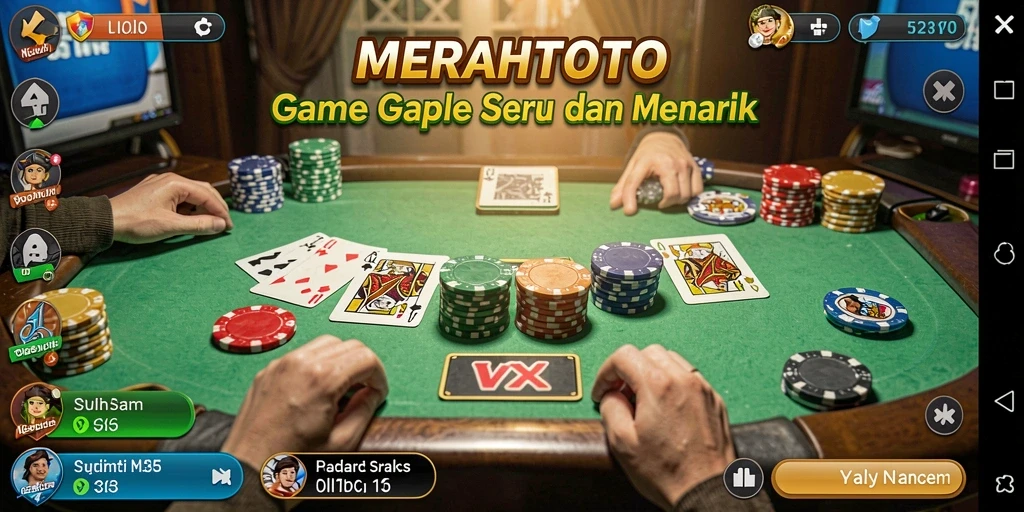 Tampilan gameplay Gaple yang seru dan menarik di MERAHTOTO.
