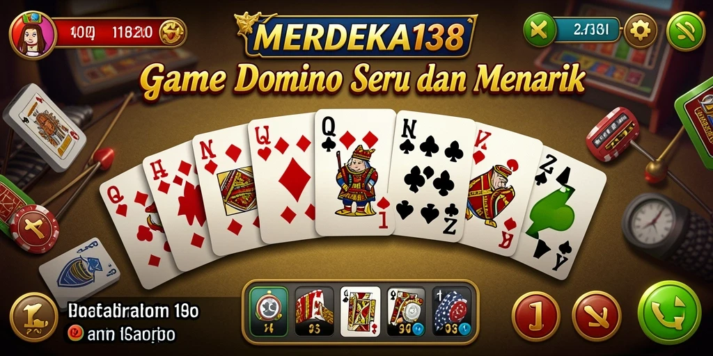 Tampilan gameplay seru dalam MERDEKA138, permainan Domino yang menarik.