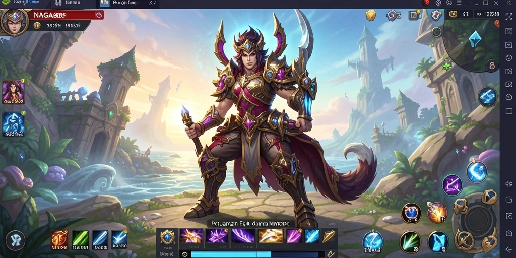 Tangkapan layar NAGA889 menampilkan aksi seru dalam pertarungan MMORPG.