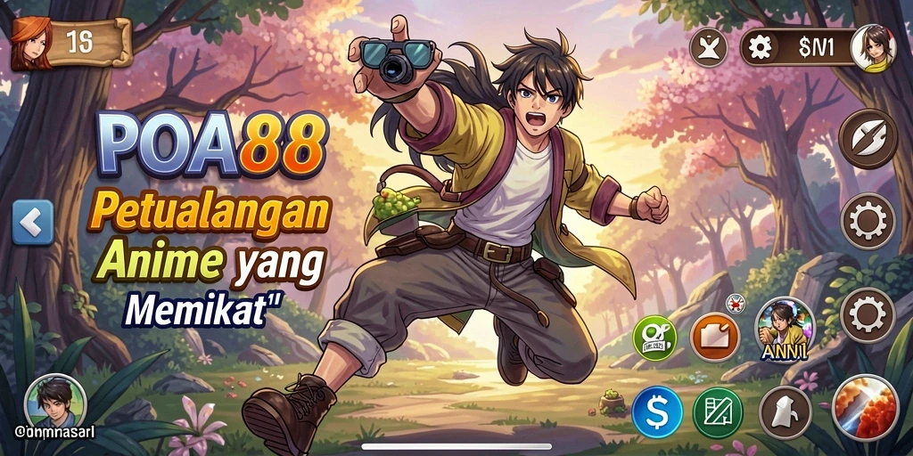 Gameplay POA88 yang menampilkan karakter dan petualangan anime.