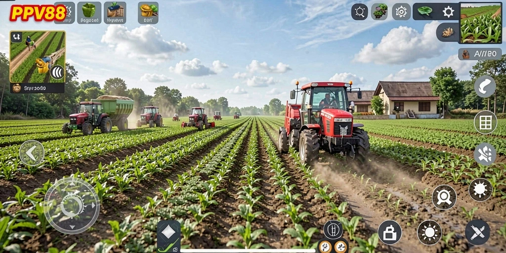 Screenshot gameplay PPV88 menampilkan aktivitas bertani yang seru dan imersif.