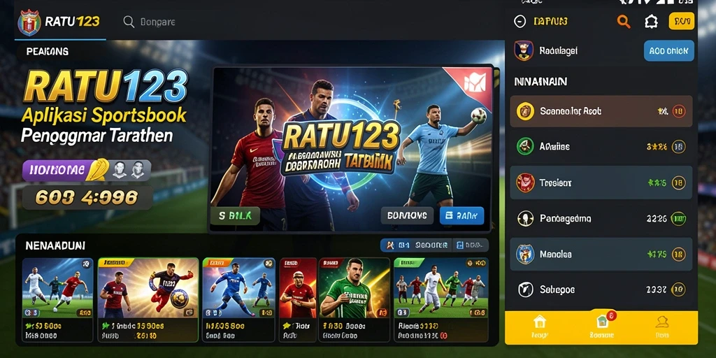 Tampilan screenshot utama RATU123 menampilkan antarmuka taruhan olahraga yang interaktif.