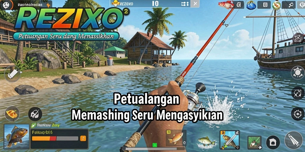 Tampilan menakjubkan gameplay memancing di REZIXO.