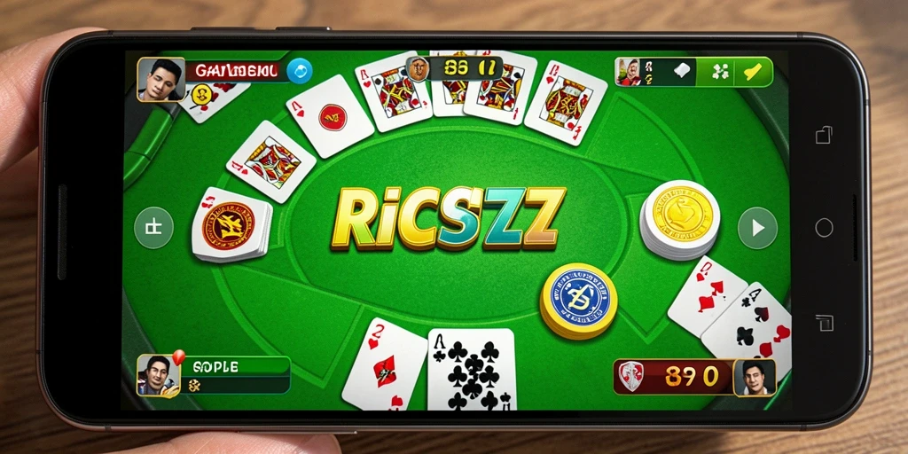 Tampilan gameplay RICIS77 dengan aksi seru permainan Gaple.
