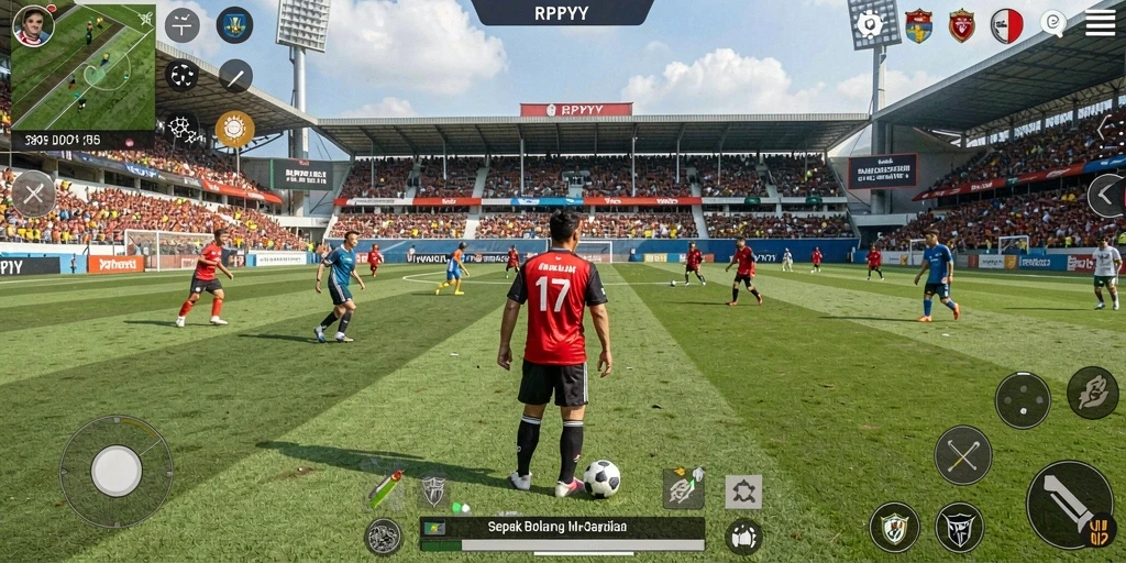 Tampilan gameplay seru dari RPYYY saat pertandingan sepak bola.