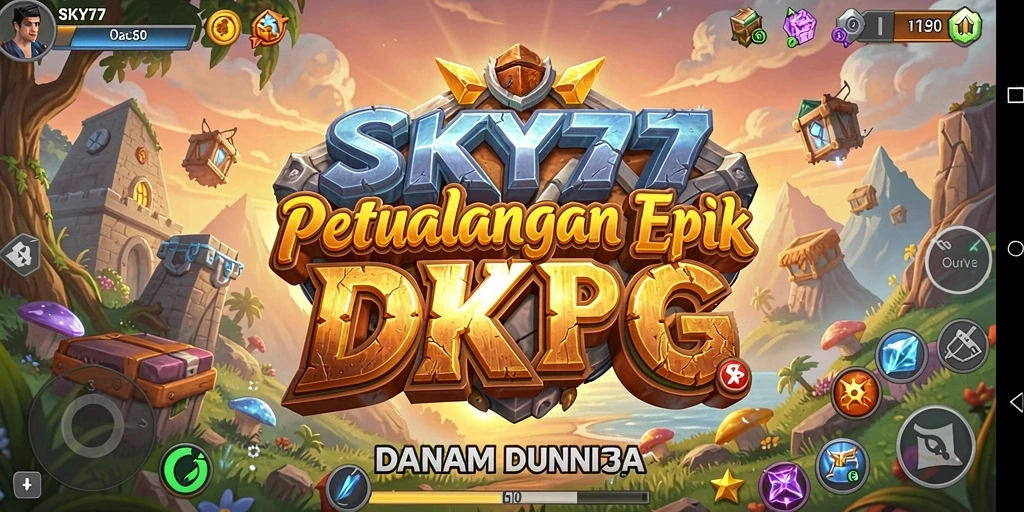 Tampilan screenshot utama <strong>SKY77</strong> menunjukkan aksi pertempuran yang mendebarkan dalam dunia RPG.
