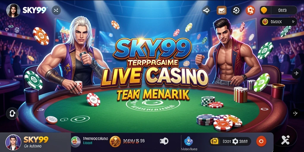 Tampilan gameplay nyata Live Casino di SKY99 dengan dealer profesional.
