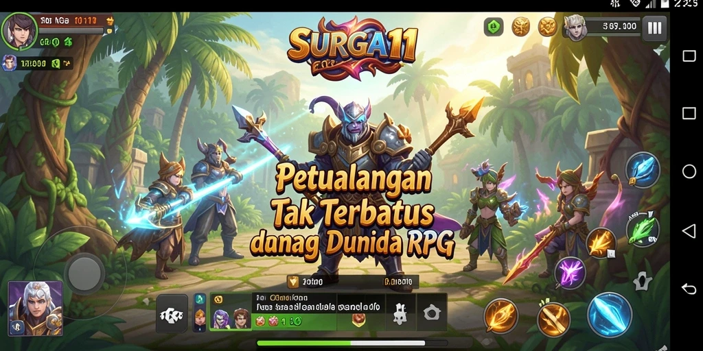 Screenshot SURGA11 menampilkan aksi seru dalam pertempuran RPG.