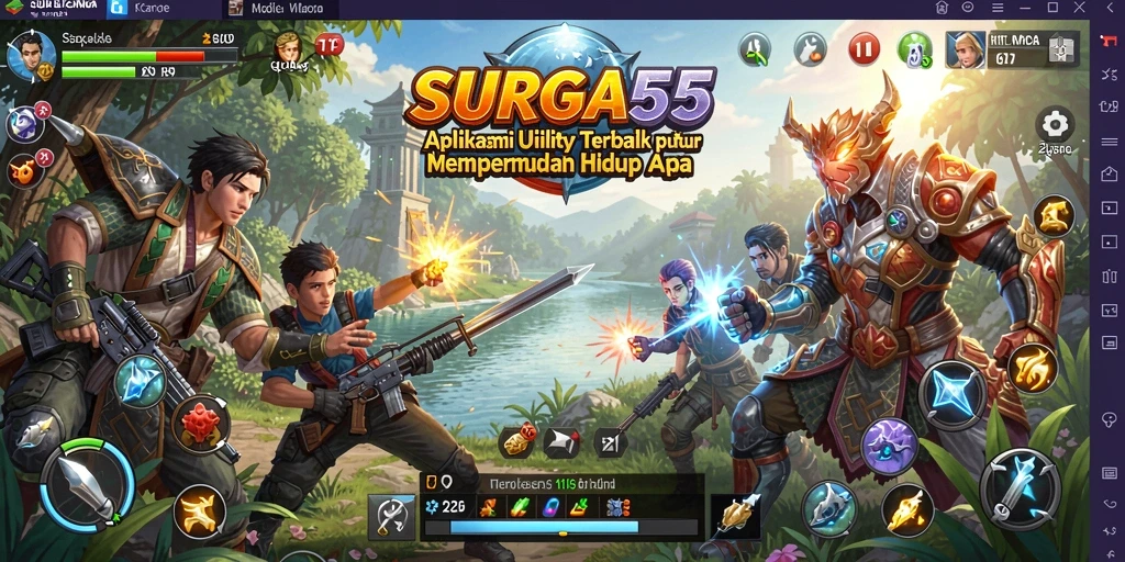 Tampilan antarmuka utama SURGA55 yang sederhana dan fungsional.