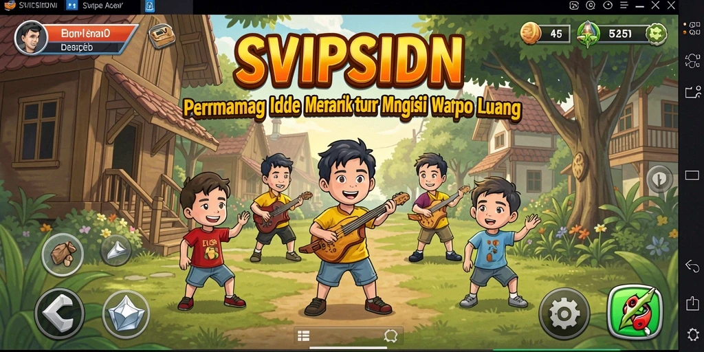 Tampilan screenshot gameplay SVIPSIDN dengan karakter yang sedang mengumpulkan sumber daya.