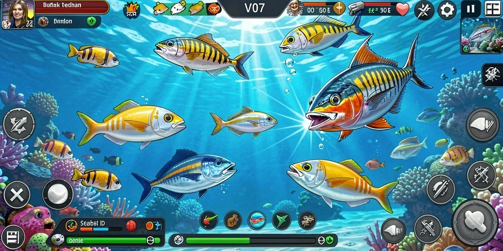 Gameplay seru menembak ikan di V07 yang penuh aksi.